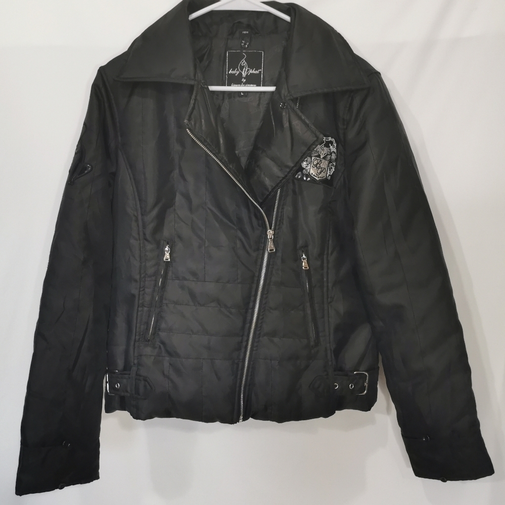 Velvet Black Quilted Biker Jacket